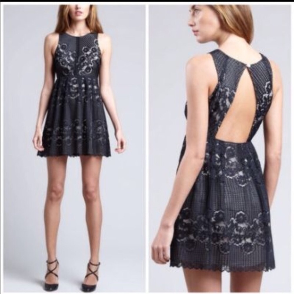 Free People Black Lace Dress
